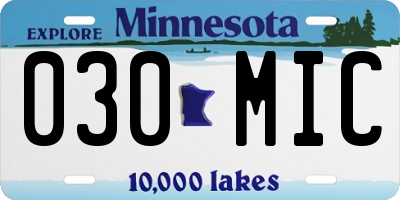 MN license plate 030MIC