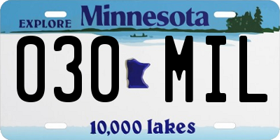 MN license plate 030MIL