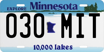 MN license plate 030MIT