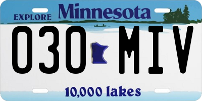 MN license plate 030MIV