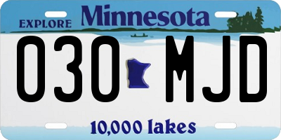 MN license plate 030MJD
