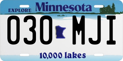 MN license plate 030MJI