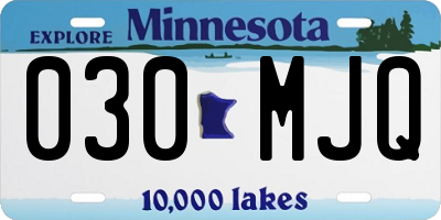 MN license plate 030MJQ