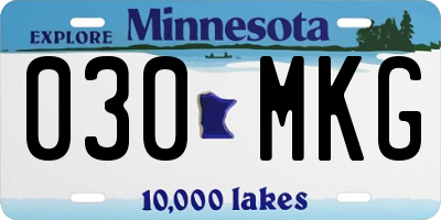 MN license plate 030MKG