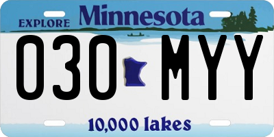 MN license plate 030MYY