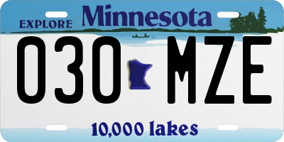 MN license plate 030MZE