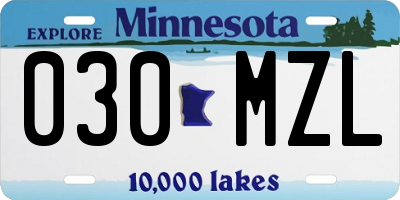 MN license plate 030MZL