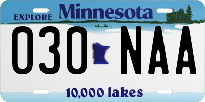 MN license plate 030NAA