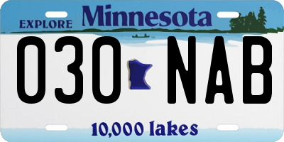 MN license plate 030NAB