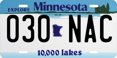 MN license plate 030NAC