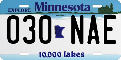 MN license plate 030NAE