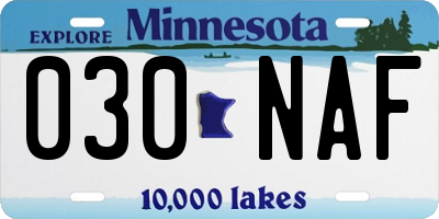 MN license plate 030NAF