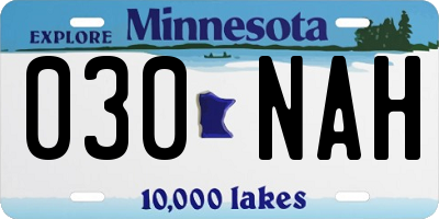 MN license plate 030NAH