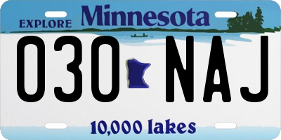 MN license plate 030NAJ
