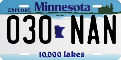 MN license plate 030NAN