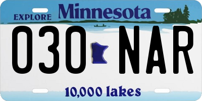 MN license plate 030NAR