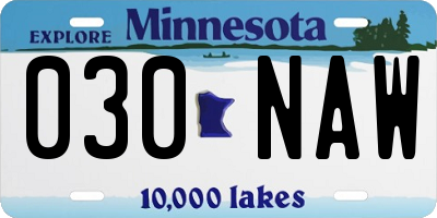 MN license plate 030NAW