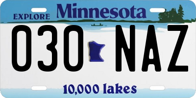 MN license plate 030NAZ