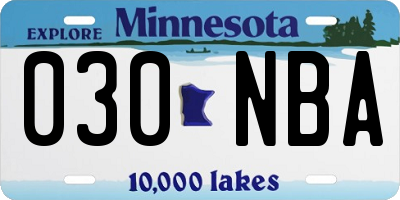 MN license plate 030NBA
