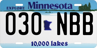 MN license plate 030NBB