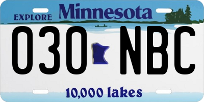 MN license plate 030NBC
