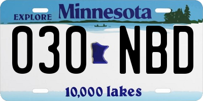 MN license plate 030NBD