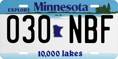 MN license plate 030NBF