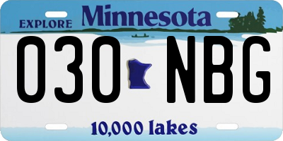 MN license plate 030NBG