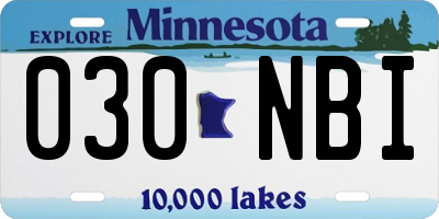 MN license plate 030NBI