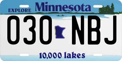 MN license plate 030NBJ