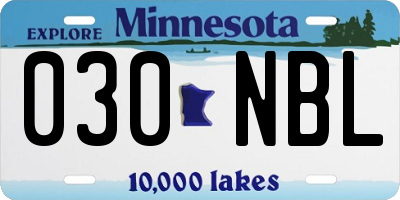 MN license plate 030NBL