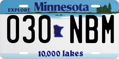 MN license plate 030NBM
