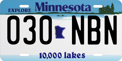 MN license plate 030NBN