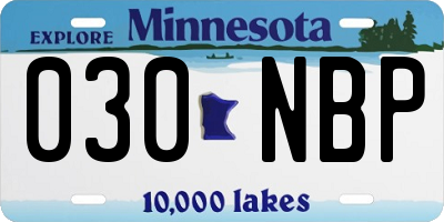 MN license plate 030NBP