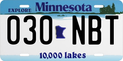 MN license plate 030NBT