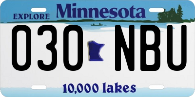 MN license plate 030NBU