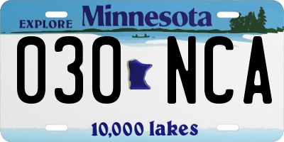 MN license plate 030NCA