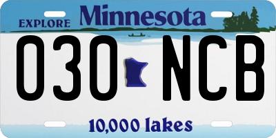 MN license plate 030NCB