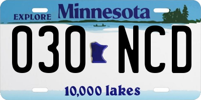 MN license plate 030NCD