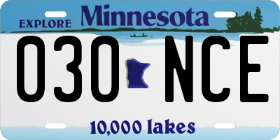 MN license plate 030NCE