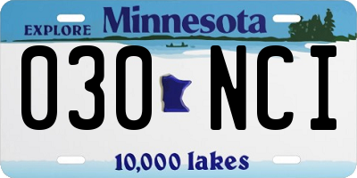 MN license plate 030NCI