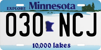 MN license plate 030NCJ