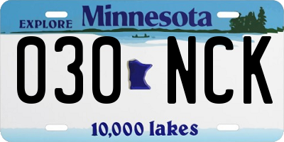 MN license plate 030NCK