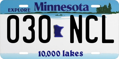 MN license plate 030NCL