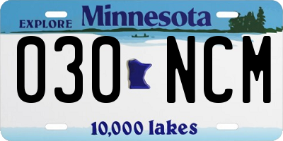 MN license plate 030NCM