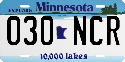 MN license plate 030NCR