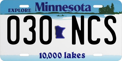 MN license plate 030NCS