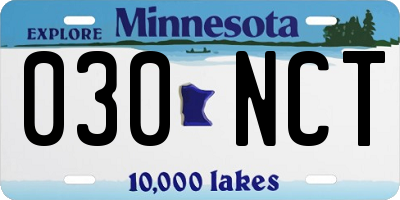 MN license plate 030NCT