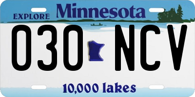 MN license plate 030NCV