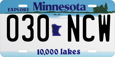 MN license plate 030NCW